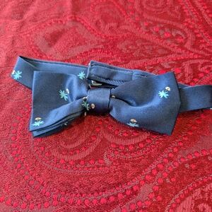 Boys 4" Bow Tie Blue With Palm Trees Adjustable Velcro
